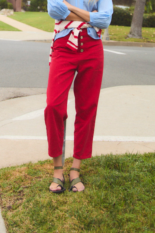 Jean Malibu Sergé Rouge