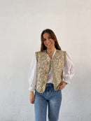 Gilet Khaki Flowers