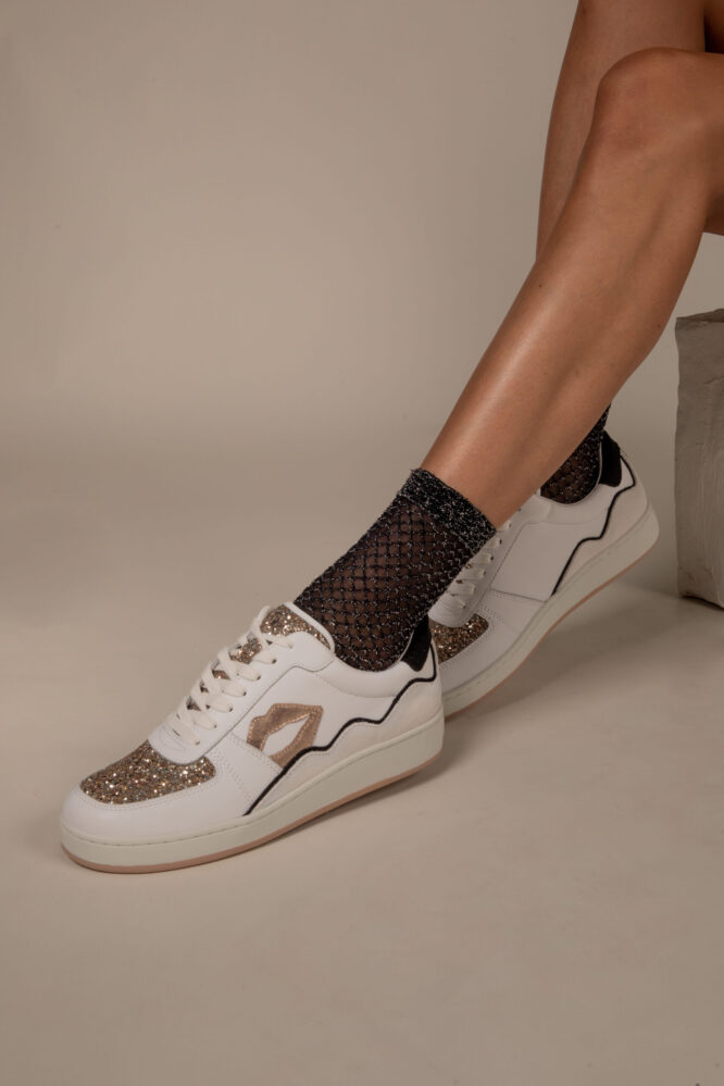 Socquettes Petite Résille Lurex - Noir