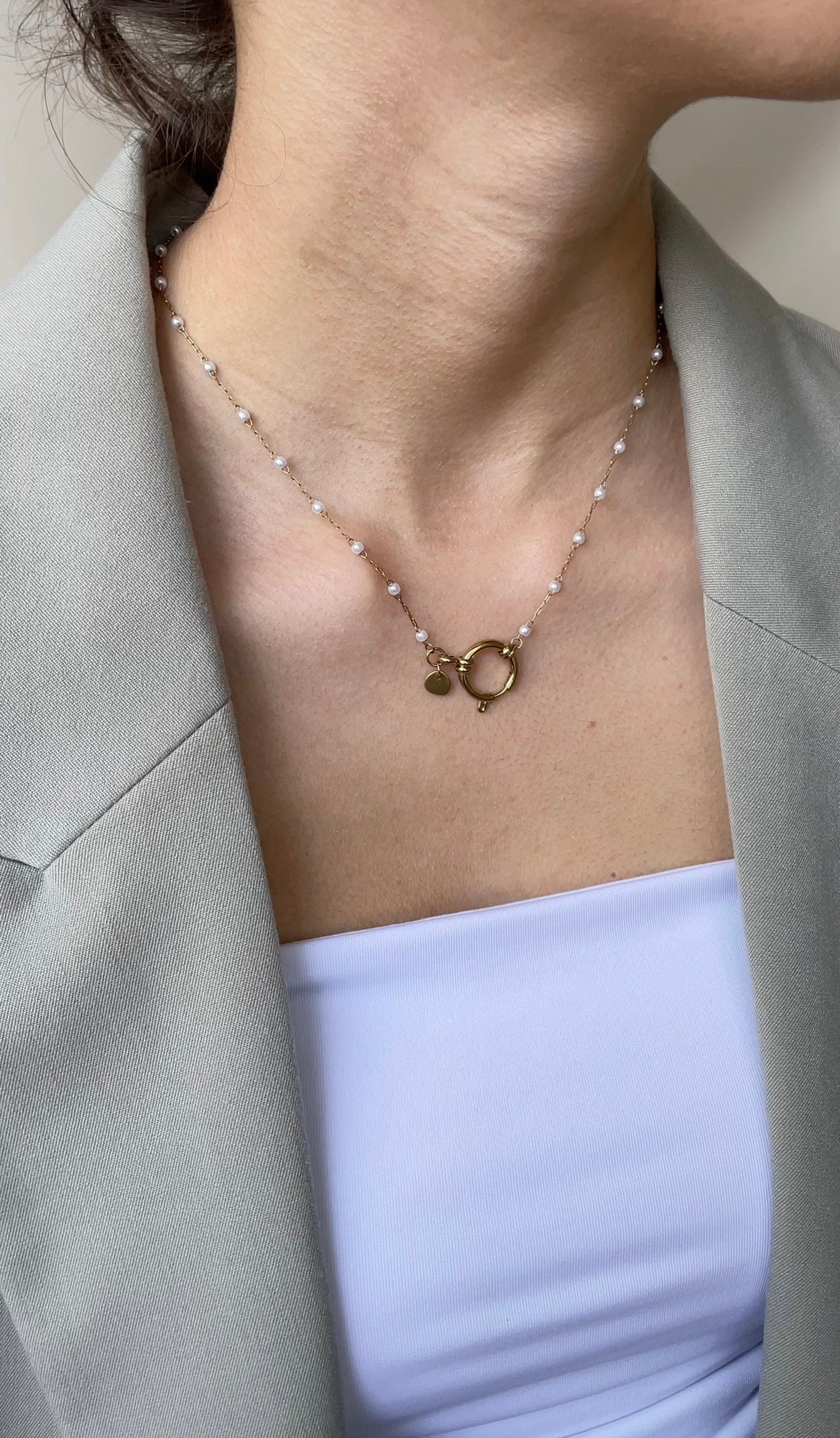 Collar perla sencilla