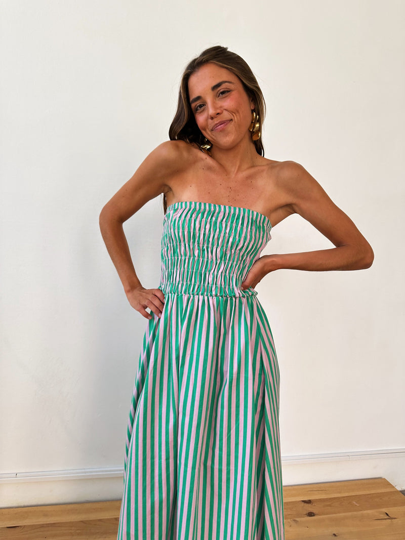 Robe Emily Green Stripes