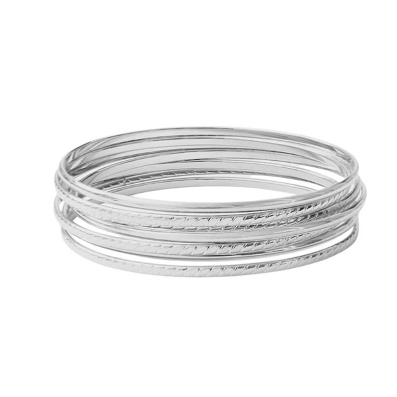 Set of 7 Silver Chicana Bracelet