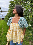 Blue And Yellow Maca Blouse