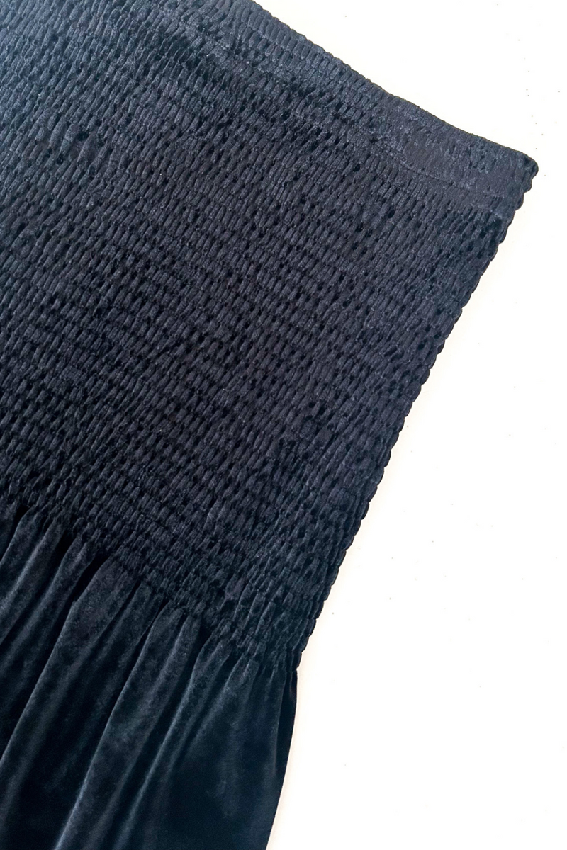 Jupe Élastiques Velours Noir
