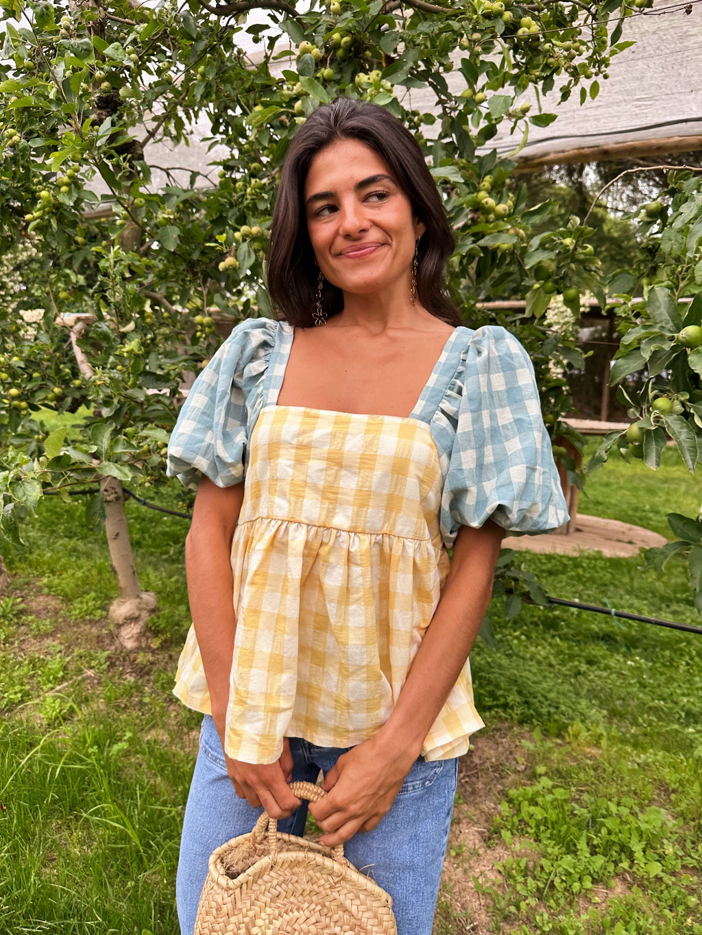 Blue And Yellow Maca Blouse