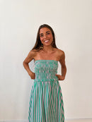 Robe Emily Green Stripes