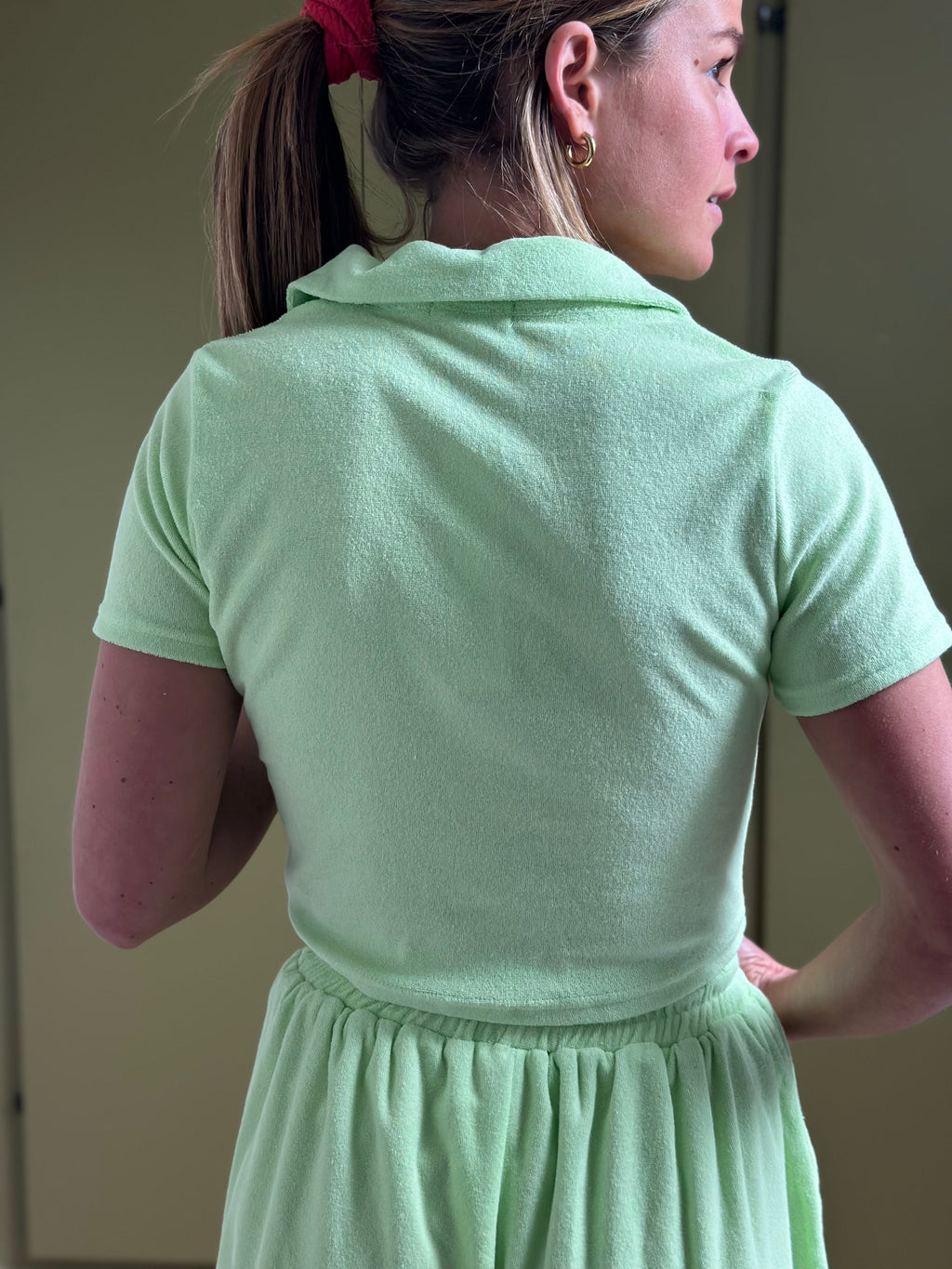 Green Terry Teddy Top