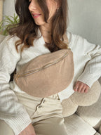Marsupio in velluto Armel - Beige