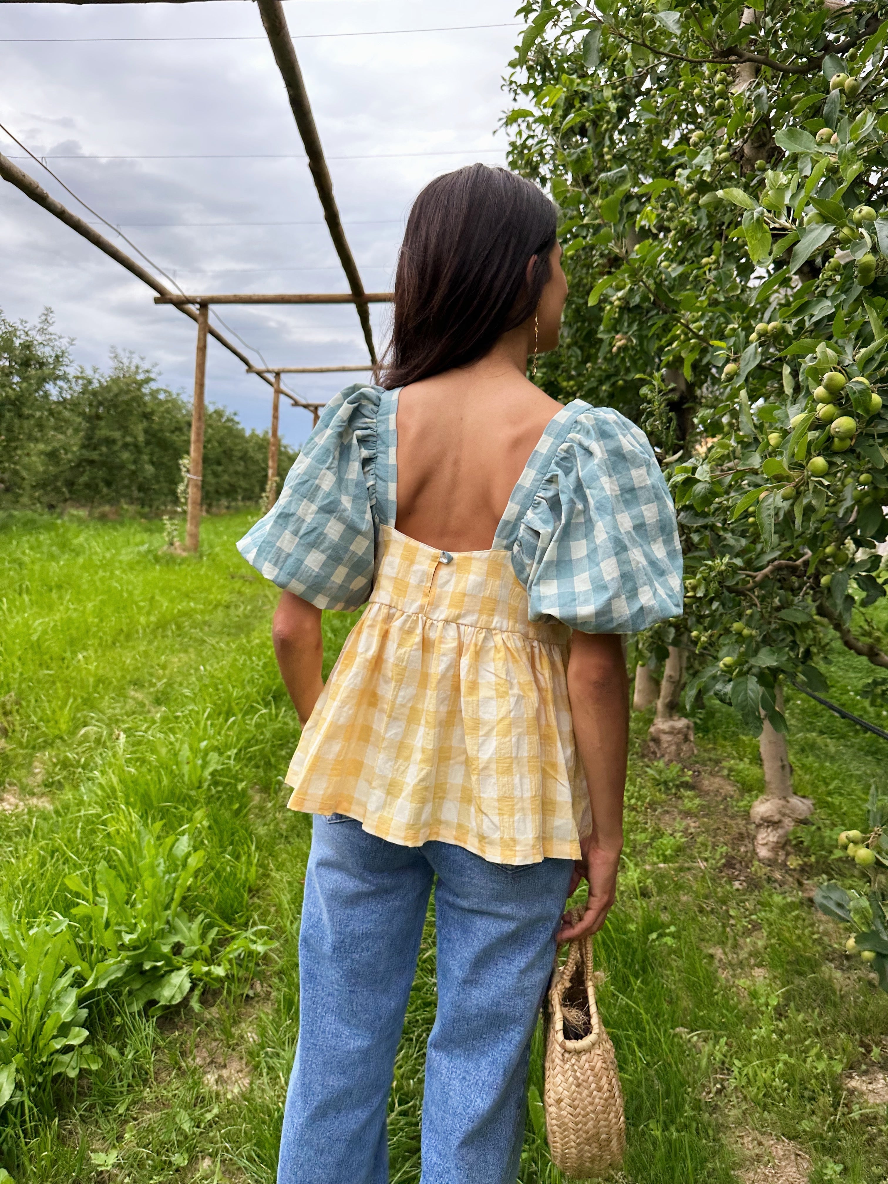 Blue And Yellow Maca Blouse