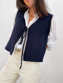 Gilet En Maille Marine