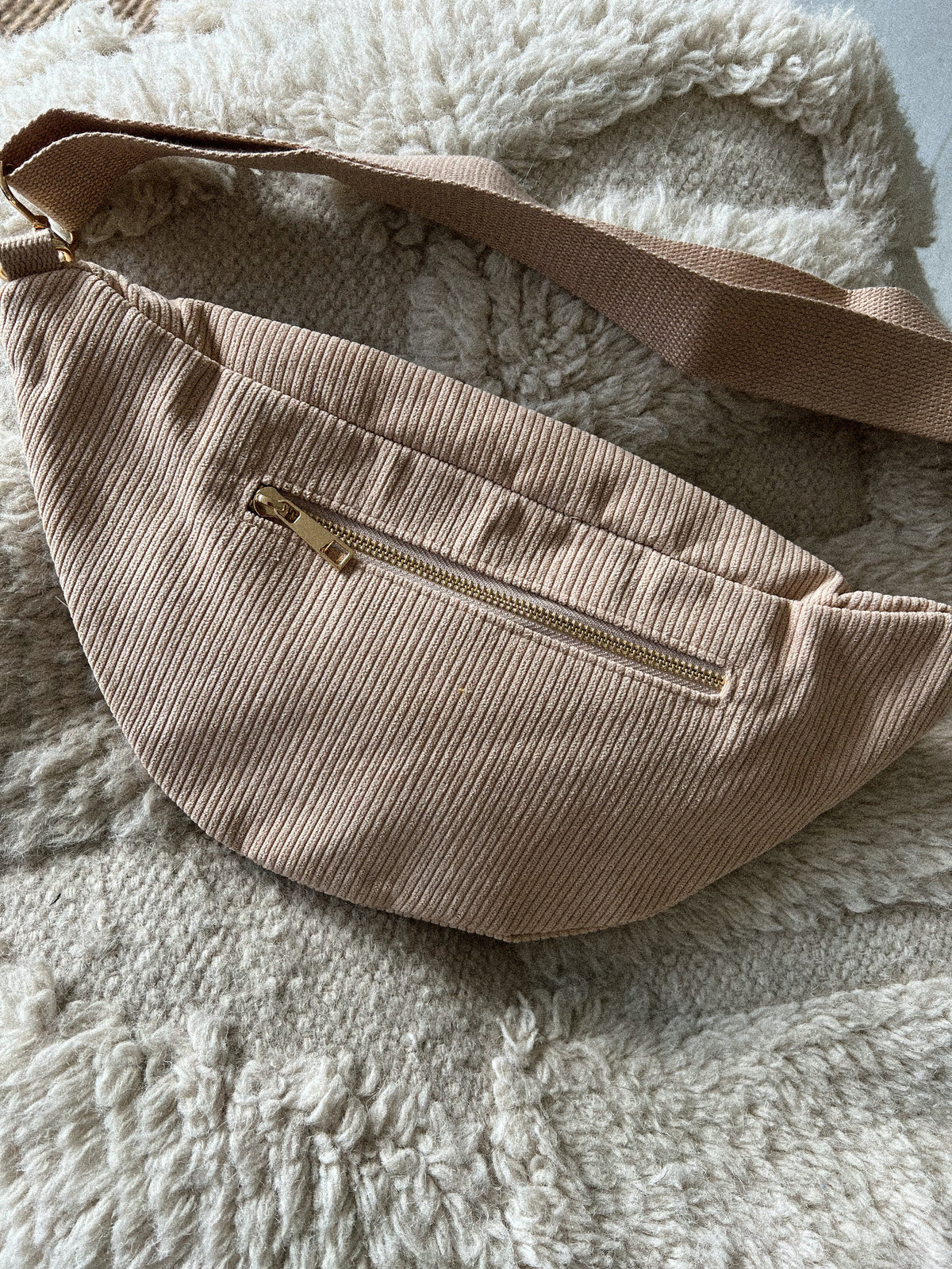 Marsupio in velluto Armel - Beige