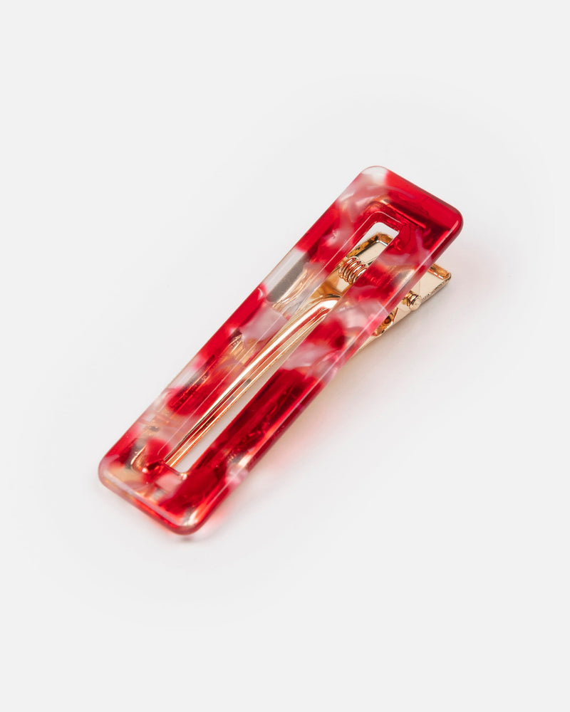 Barrette Rectangle - Rouge