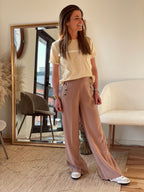 Isaure Trousers Buttons Beige