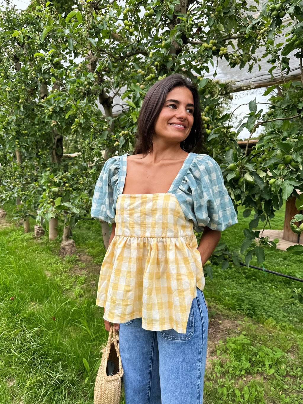 Blue And Yellow Maca Blouse