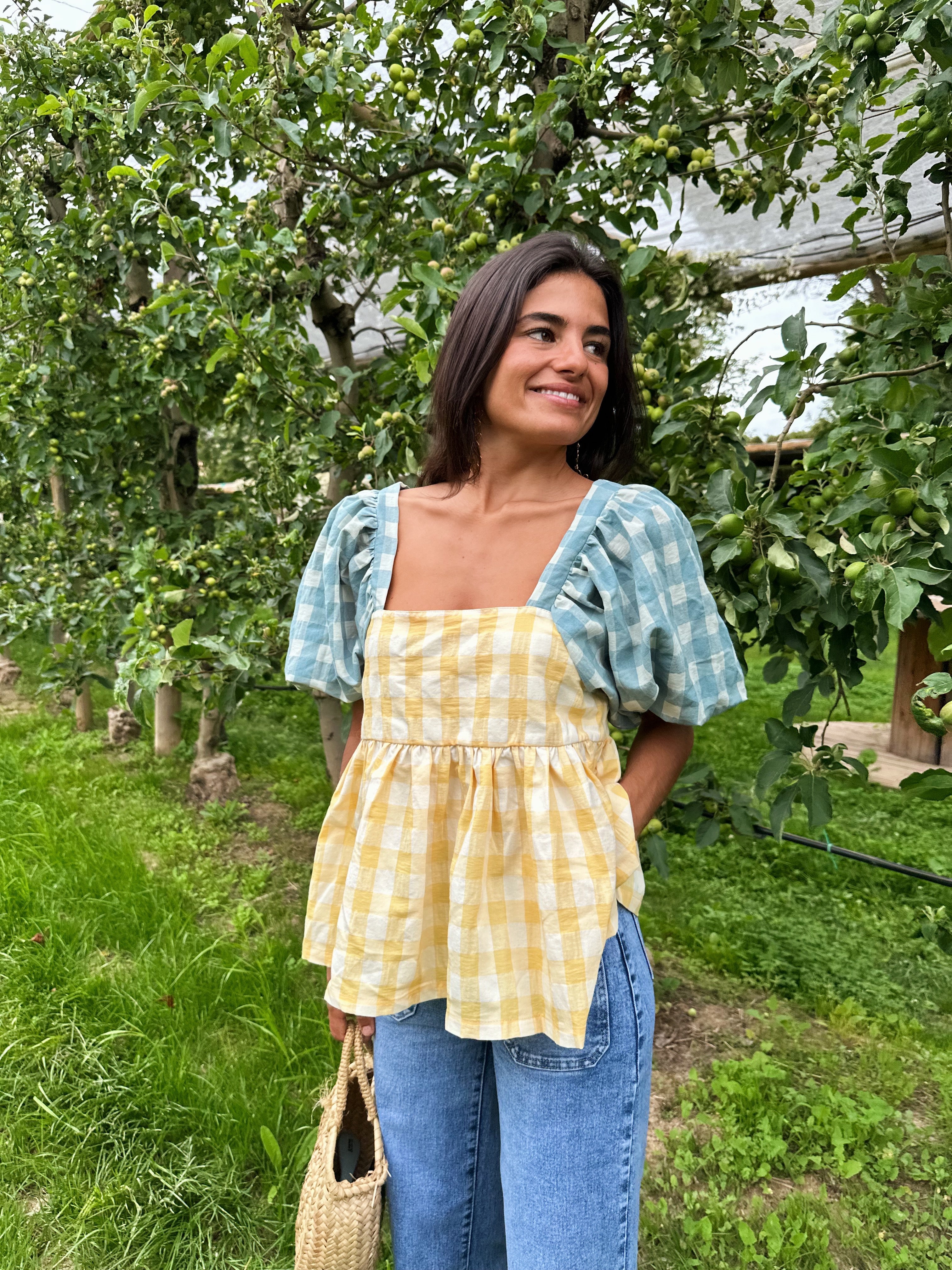 Blue And Yellow Maca Blouse