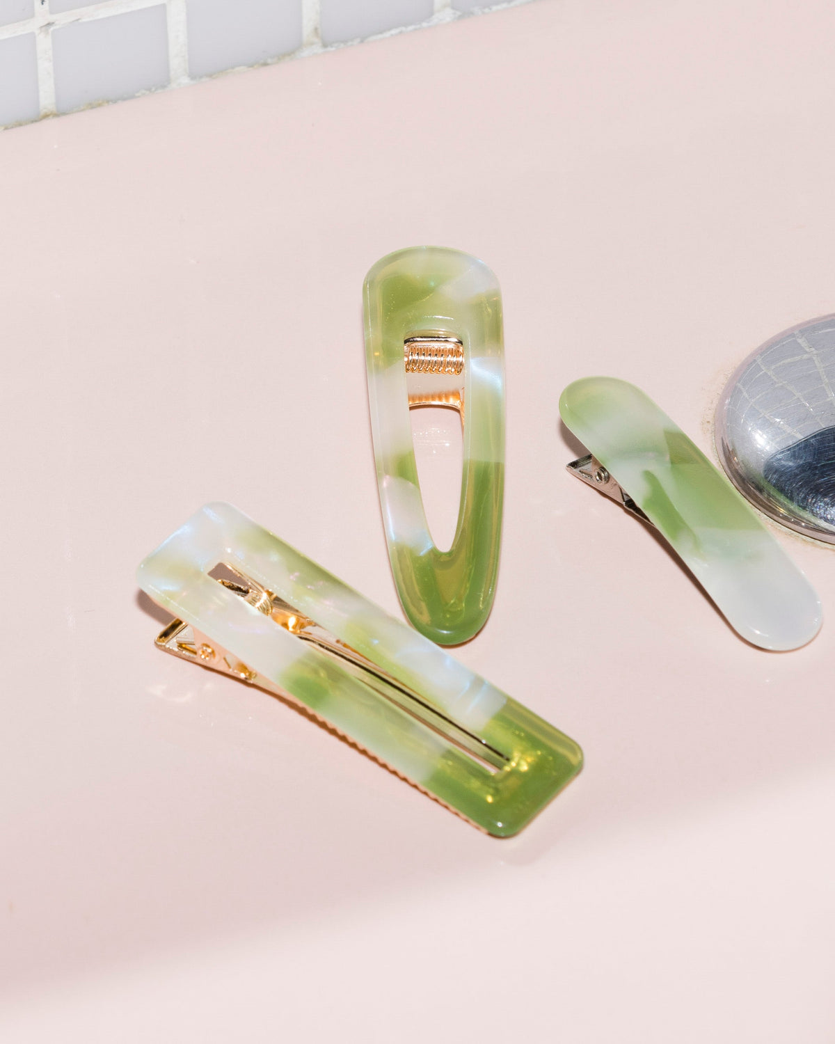 Barrettes Triangle - Pomme