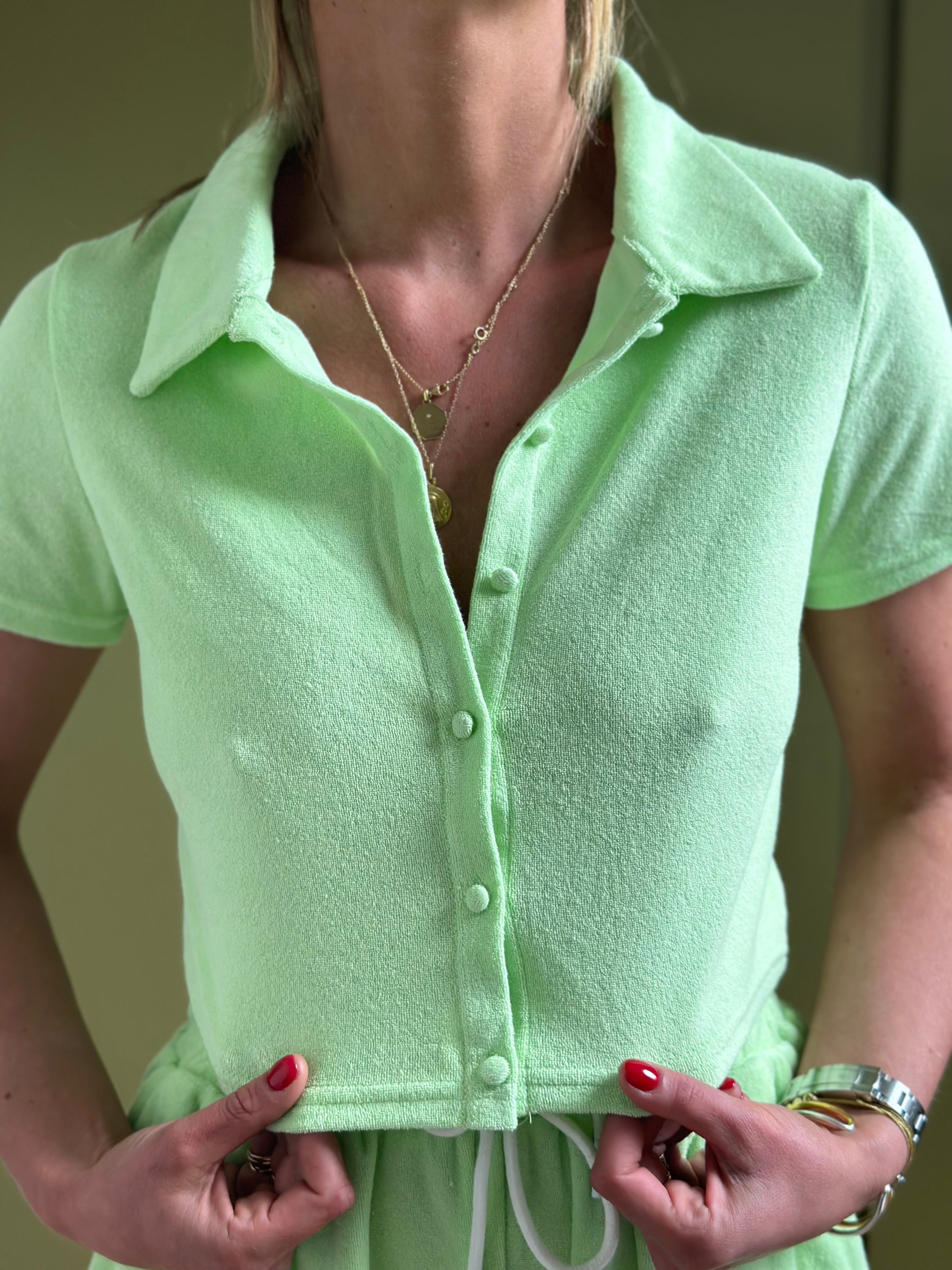 Green Terry Teddy Top
