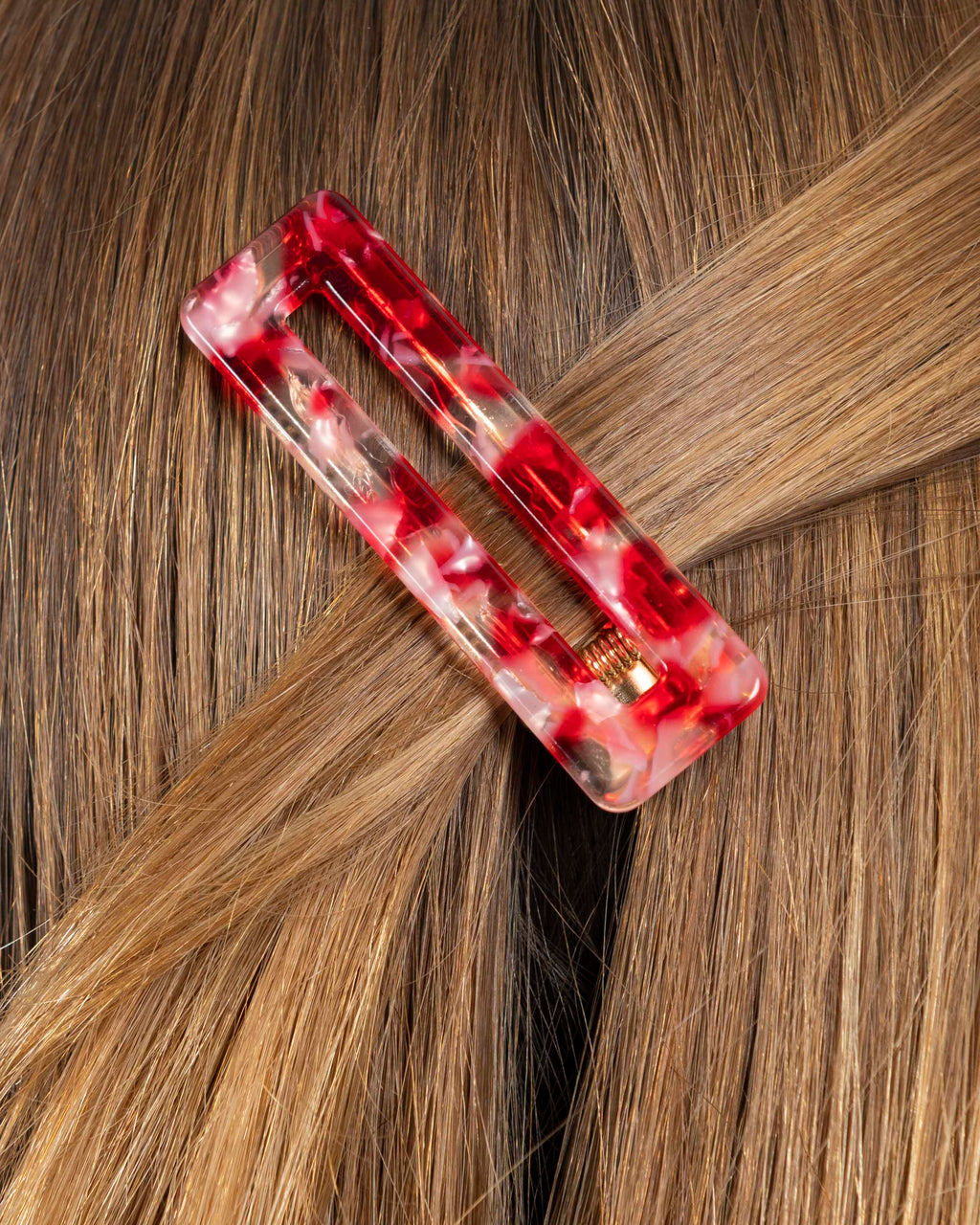 Barrettes Rectangle - Rouge