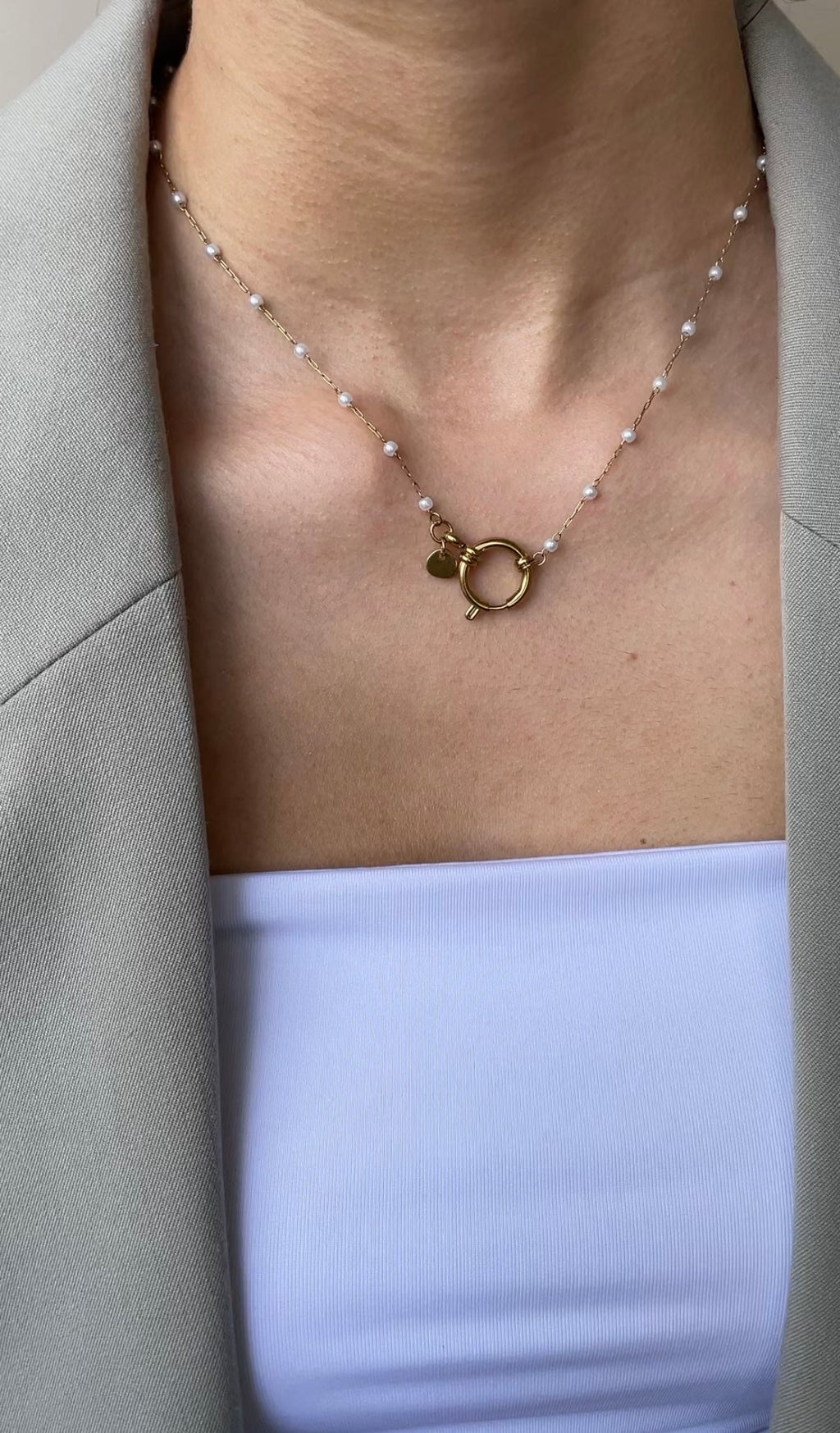 Collar perla sencilla