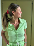 Green Terry Teddy Top