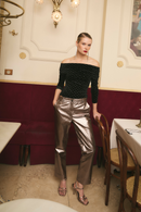 Pantalon Pete Cuir Argenté