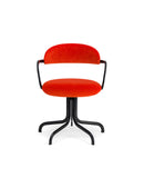 Chaise De Bureau - Giorgio - Velours - Rouge Vermillion