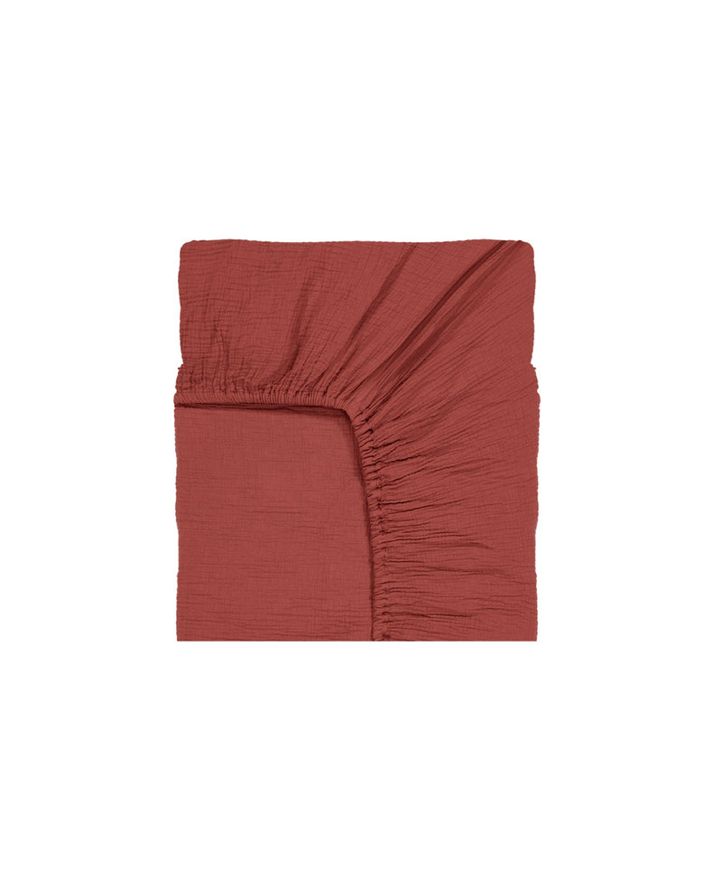 Drap-Housse - Como - Gaze De Coton - Brique