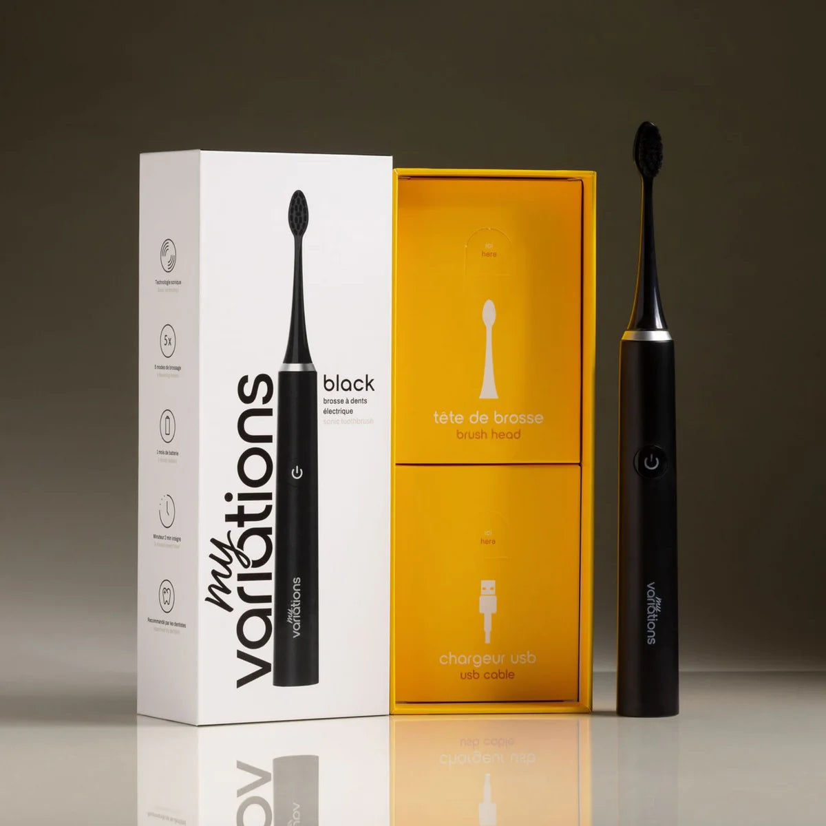 Black Brush + Case + Support