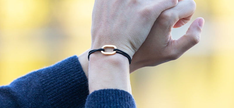 Bracelet Arche - Damier Bleu Marine Et Beige