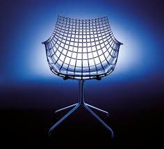 DRIADE - Meridiana Swivel High Stool by Driade - Chrome Leg - Clear Seat