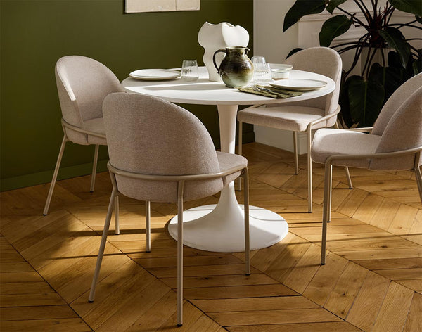 Imelda - Set Of 4 Chairs - Fabric/Beige - Beige
