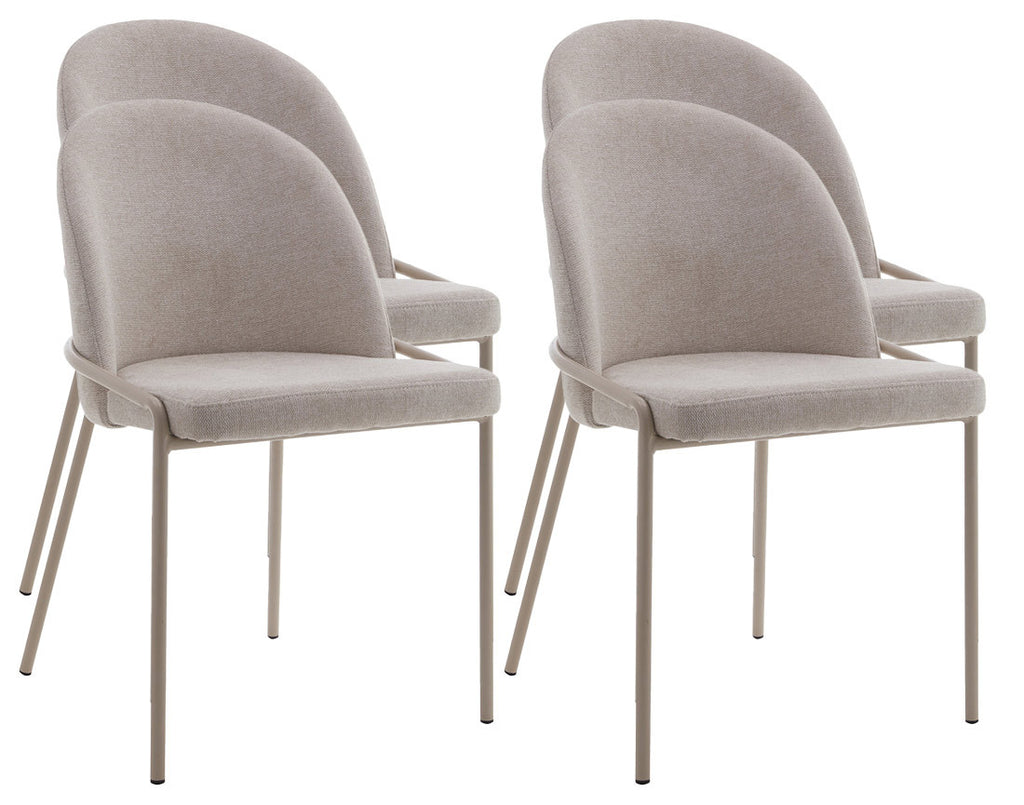 Imelda - Set Of 4 Chairs - Fabric/Beige - Beige