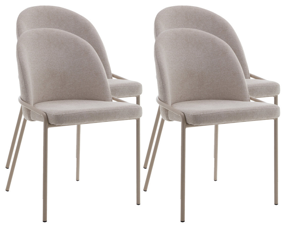 Imelda - Set Of 4 Chairs - Fabric/Beige - Beige