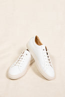 Sneakers basses Braga blanches en cuir italien - 1