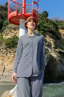 Camisa - Odette - Azul Marino A Rayas