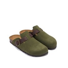 Zuecos Noe Suede Moss Green - Mujer