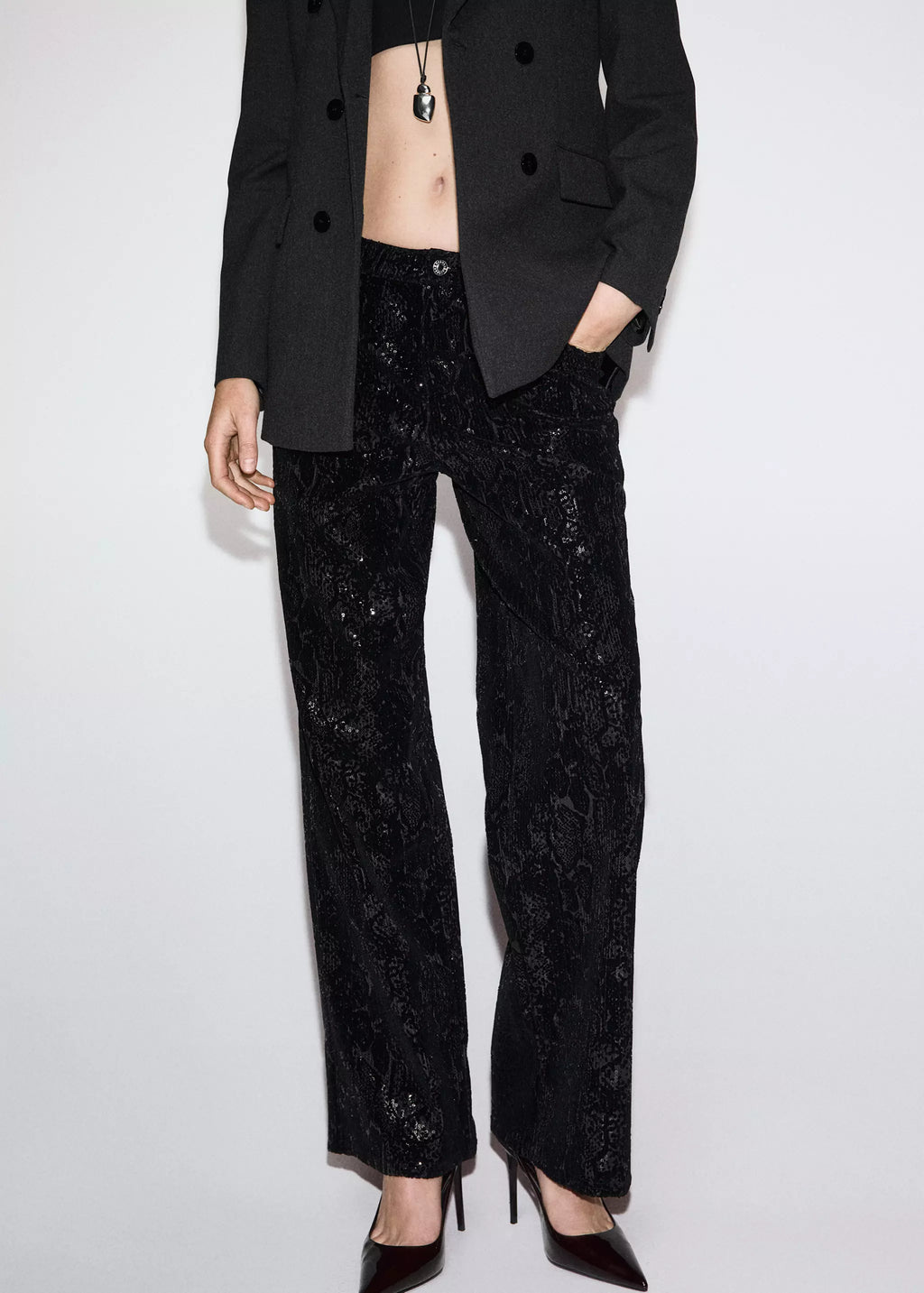 Pantalon Droit Paillettes
