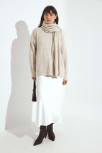Jupe Satin Midi - Blanc