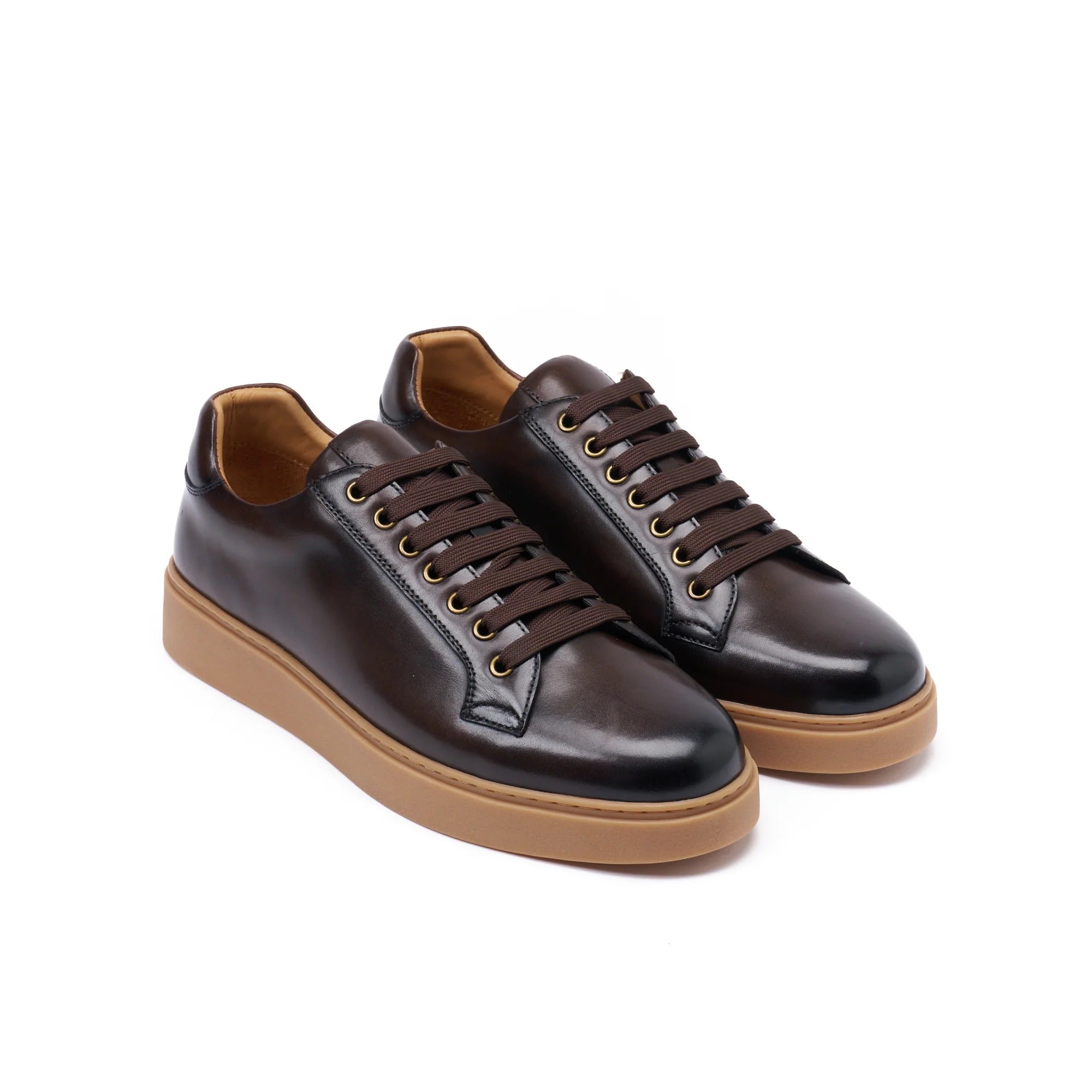 Classic Lace-Up Trainers - Dark Brown - Men