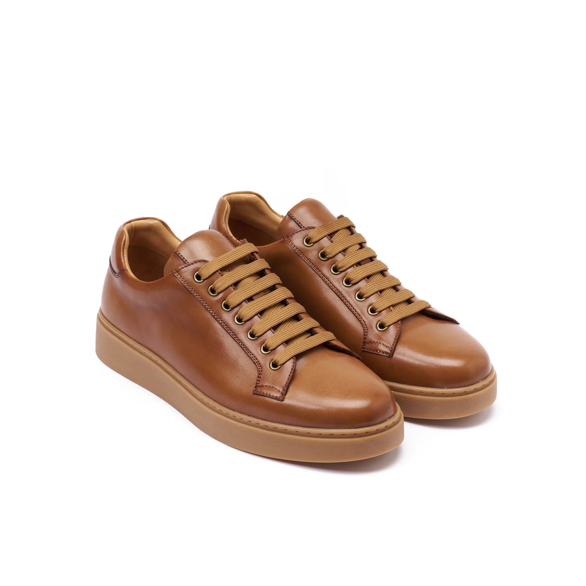 Lace-Up Trainers, Light Brown - Men