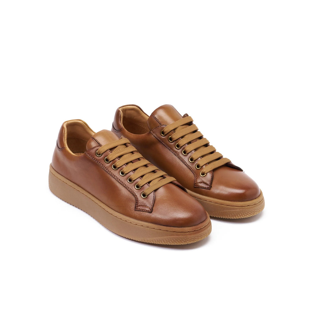 Zapatillas Clásicas Con Cordones - Marrón Claro - Mujer