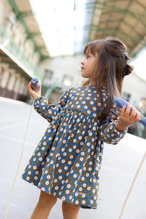Robe - Dada Bleu Imprimé Fleuri