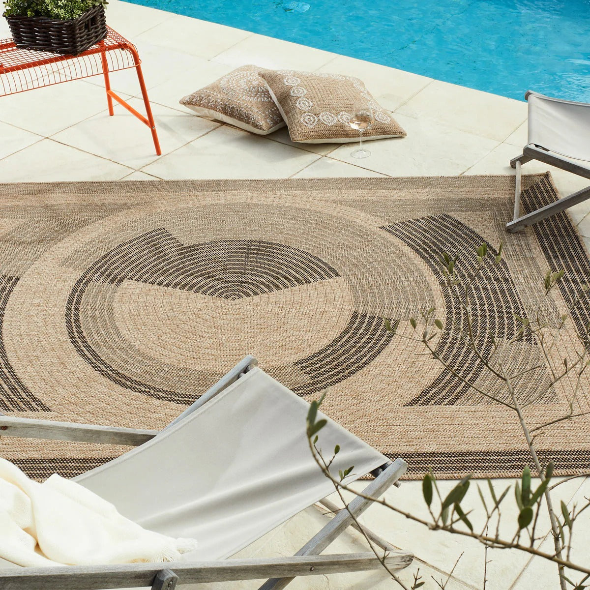 Nature Rug Natural Jute Look - Black Pattern