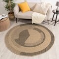 Alfombra redonda Nature aspecto yute natural - Estampado negro