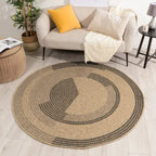 Alfombra redonda Nature aspecto yute natural - Estampado negro