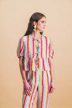 Ensemble Top Aimée+ Pantalon Tilda Orphism Lines Rainbow