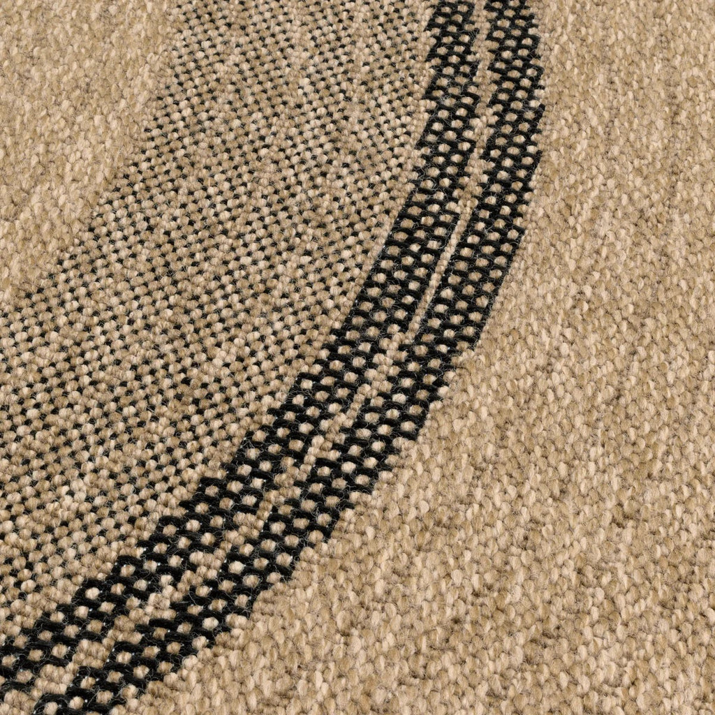 Alfombra redonda Nature aspecto yute natural - Estampado negro