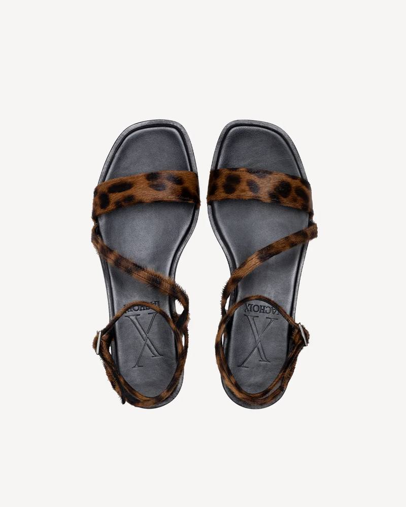 Sandalia plana Grace de leopardo