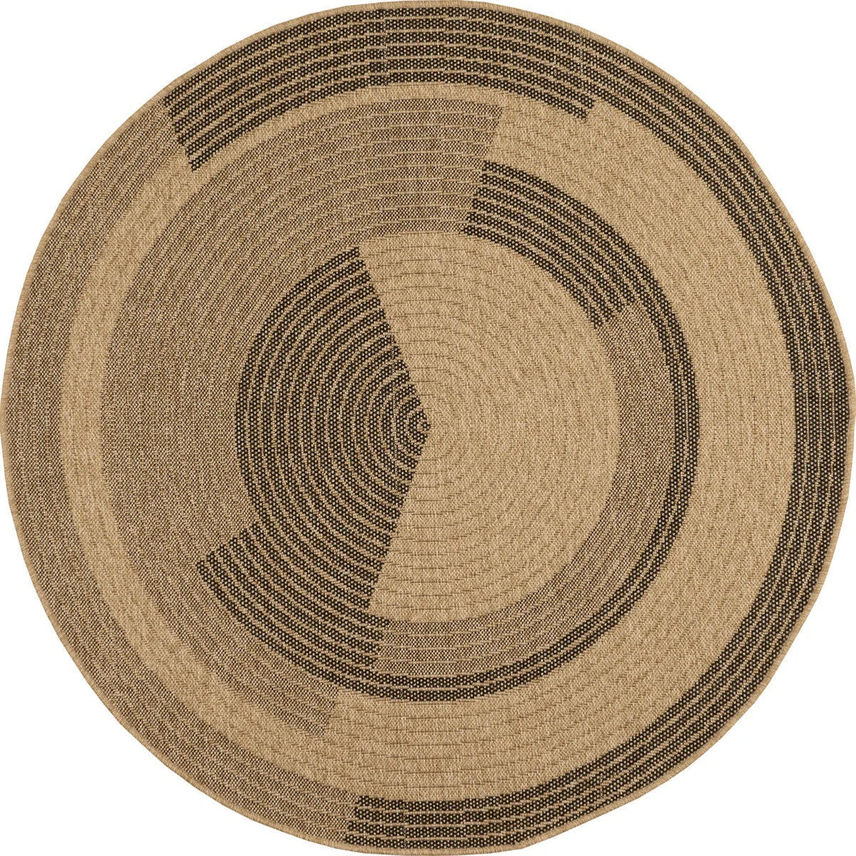 Alfombra redonda Nature aspecto yute natural - Estampado negro