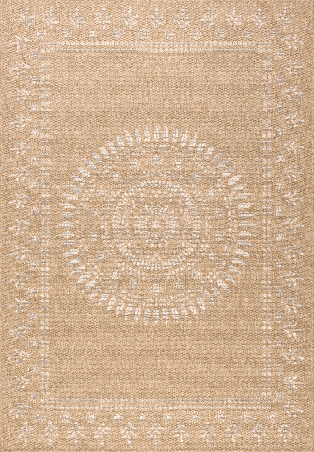 Alfombra Natural Efecto Yute - Motivos Orientales Blancos